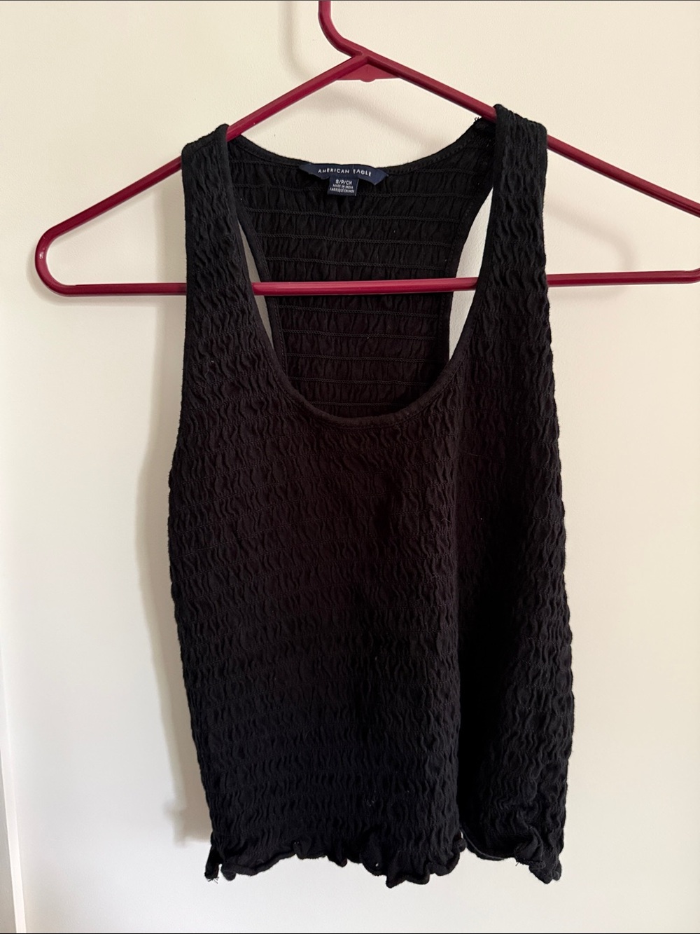 black scrunch tank top